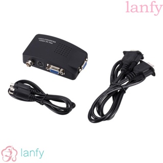 Lanfy กล่องอะแดปเตอร์แปลงสัญญาณวิดีโอ BNC เป็น VGA เอาท์พุท BNC เป็น VGA BNC เป็น VGA จอแสดงผล BNC S-Video เรียบง่าย สําหรับสอนวิดีโอ