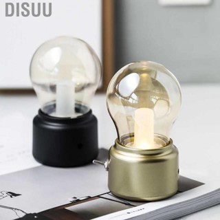 Disuu Night Light USB Rechargeable Bulb Shape Continuous Dormitory Desk Lamp for Bedroom Bedside