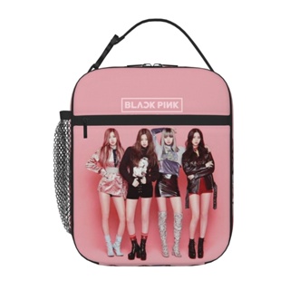 กระเป๋าใส่กล่องอาหารกลางวัน แบบพกพา ลาย Kpop Blackpink สําหรับเด็กนักเรียน