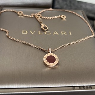 [พร้อมส่ง] Bvlgari สร้อยคอ ทรงกลม ขนาดเล็ก สีโรสโกลด์ แดง ขาว