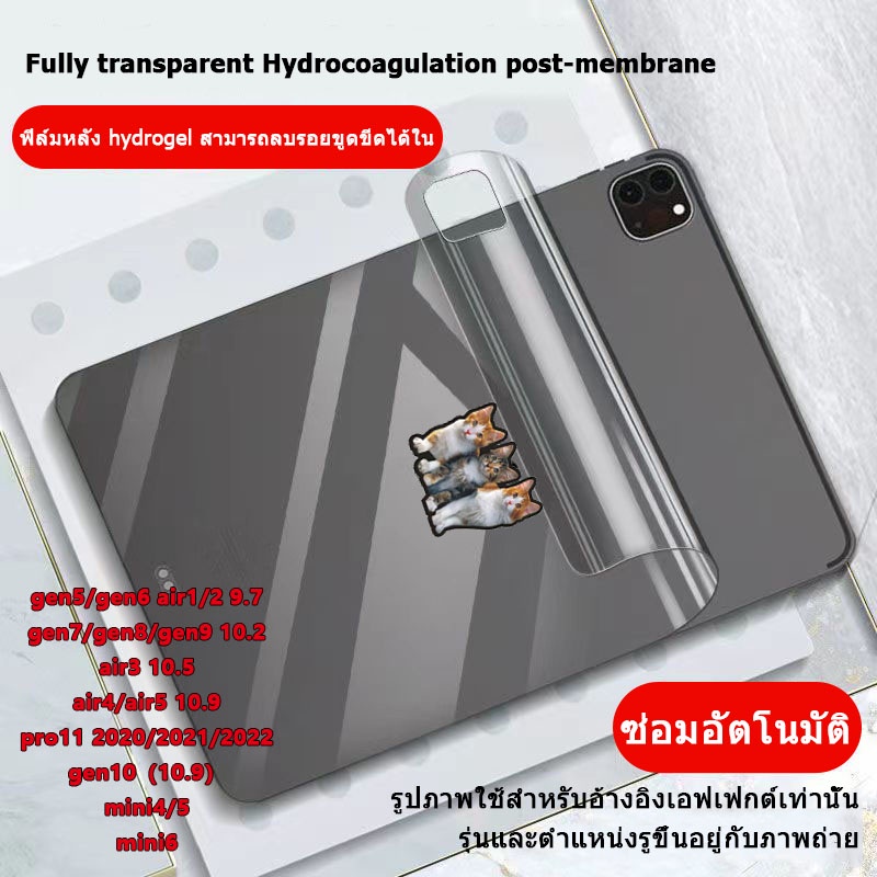 ฟิล์มไฮโดรเจล กันรอยหน้าจอ สําหรับ ไอแพด iPad gen5/6 Air6 pro13 gen7/8/9 10.2 gen5/6 Air4/Air5 mini4/5 mini6 gen10 pro11