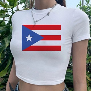 Puerto Rico 2000s cyber y2k เสื้อครอป ท็อป ไซเบอร์ ทราสซี่ ผู้หญิง y2k แฟชั่นเกาหลี 2000s เสื้อผ้า