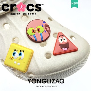 Jibbitz crocs charms หัวเข็มขัดรองเท้า อุปกรณ์เสริมรองเท้า SpongeBob SquarePants Pie Star การ์ตูนน่ารัก หัวเข็มขัดตกแต่ง