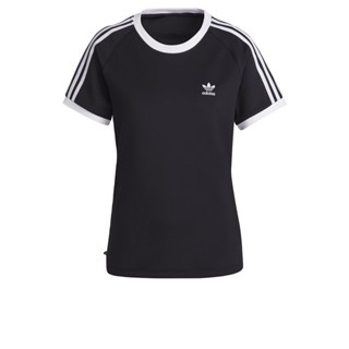 adidas ไลฟ์สไตล์ เสื้อยืด Adicolor Classics Slim 3-Stripes ผู้หญิง สีดำ HM6411