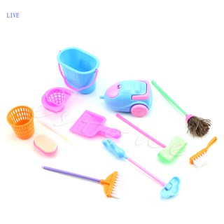 Live ชุดเฟอร์นิเจอร์ทําความสะอาด สําหรับบ้านตุ๊กตา 9 ชิ้น