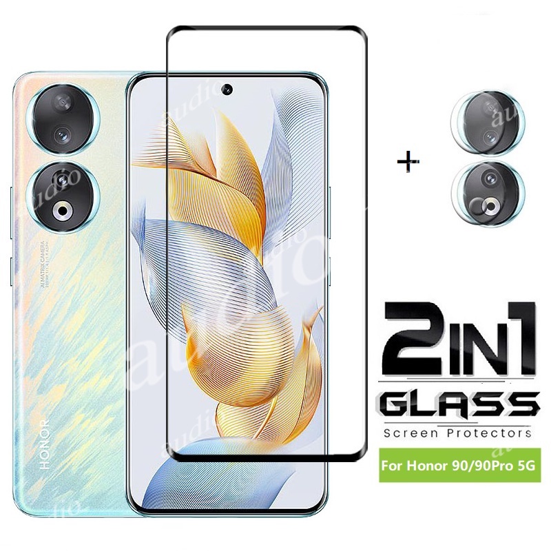 2in1 ร ้ อนดัด 3D ป ้ องกันหน ้ าจอกระจกนิรภัยสําหรับ Huawei Honor 200 90 Pro 90Pro 5G ป ้ องกันหน ้ าจอ HD กล ้ องเลนส ์ ฟิล ์ มสําหรับ Honor90 Pro 5G กล ้ องป ้ องกันหน ้ าจอโทรศัพท ์ ฟิล ์ ม