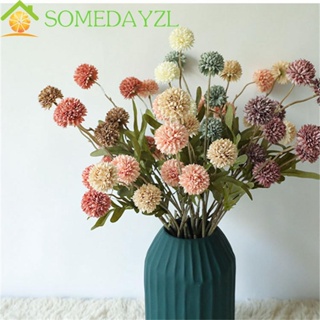 Somedayzl แจกันดอกแดนดิไลโอประดิษฐ์ ผ้าไหม สีเขียว สําหรับตกแต่งบ้าน พร็อพถ่ายรูป