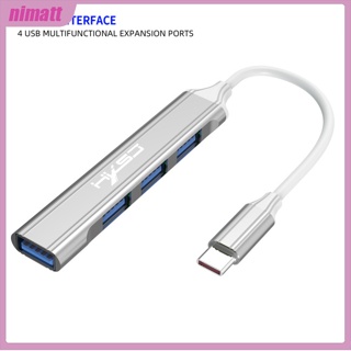 Ni อะแดปเตอร์ฮับ USB C 4 พอร์ต พร้อมสายเคเบิล สําหรับแล็ปท็อป พีซี เครื่องพิมพ์ แฟลชไดรฟ์