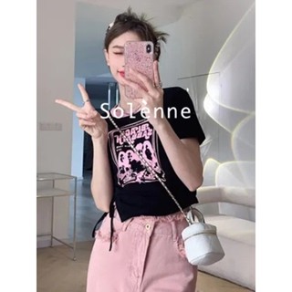 Solenne  เสื้อครอป เสื้อยืดผู้หญิง ครอป baby tee สาวเรโทร 2023 NEW Style สวยงาม Stylish Comfortable ins A29J1JH 36Z230909