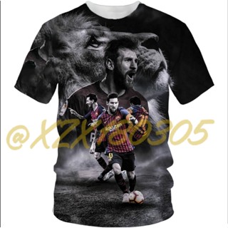 (ทั้งหมดในสต็อก Xzx180305) เสื้อยืดคอกลม แขนสั้น พิมพ์ลาย Lionel Messi 3D แฟชั่นฤดูร้อน สําหรับผู้ชาย และผู้หญิง 02