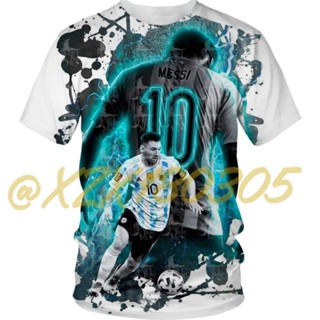 (ทั้งหมดในสต็อก Xzx180305) เสื้อยืดคอกลม แขนสั้น พิมพ์ลาย Lionel Messi 3D แฟชั่นฤดูร้อน สําหรับผู้ชาย และผู้หญิง 04