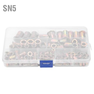 SN5 150pcs M3/M4/M5/M6/M8/M10/M12 เหล็กกล้าคาร์บอนแบนหัวเกลียวตาบอด Rivet Nut ใส่ Rivnut