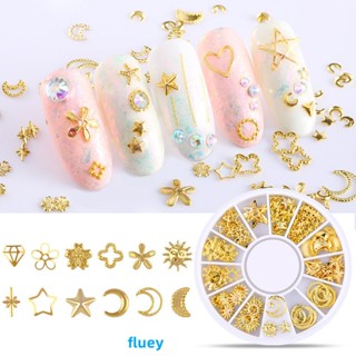 ตามมาตกแต่งเล็บ Golden Nail Ornament Rivets 3d Diy Nail Metal Manicure Accessories Nail Art Decorations