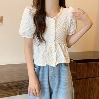 Vogue🌟พร้อมส่ง🌟 เสื้อไหมพรมแขนสั้น น่ารักสไตล์เกาหลี่มาก (60109)