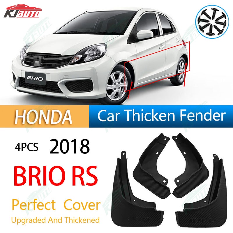 【หนาและอัพเกรด】บังโคลน กันชน กันฝุ่น อุปกรณ์เสริม สําหรับตกแต่งรถยนต์ Honda Brio RS 2018 4 ชิ้น