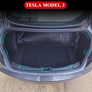 TESLA MODEL 3 ชุดยางกันรอยท้ายรถ Trunk Guard มุมประตู Sill Strip Anti-Scratch อุปกรณ์ดัดแปลงตกแต่ง