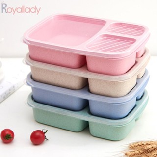 #ROYALLADY#Meal อะไหล่กล่องเบนโตะ ป้องกันไฟฟ้าสถิตย์ ขนาด 23.5x15x5 ซม. 3 ช่อง