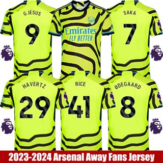 เสื้อกีฬาแขนสั้น ลายทีมชาติฟุตบอล Arsenal Away Jersey Saka Jesus Degaard Rice Havertz Martinelli HQ1 2023-2024 พลัสไซซ์ QH1