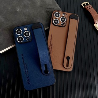 เคสโทรศัพท์มือถือหนัง พร้อมสายคล้องข้อมือ หรูหรา สําหรับ iPhone 13 Pro Max 14 Pro 14 Plus 12 11