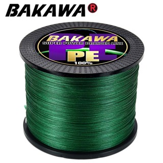 Bakawa สายเอ็นตกปลา แบบถัก PE 100% 300 ม. 500 ม. 1000 ม. X4 แข็งแรงมาก ทนทาน 4 เส้น