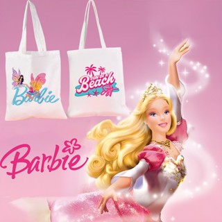 Come on BARBIE Lets Go Party กระเป๋าสะพายไหล่ ผ้าแคนวาส ทรงโท้ท ความจุสูง เหมาะกับการพกพาชอปปิ้ง ของขวัญ สําหรับเด็กผู้หญิง