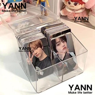 YANN1 กล่องเก็บโฟโต้การ์ด เครื่องเขียน สีโปร่งใส สําหรับโรงเรียน