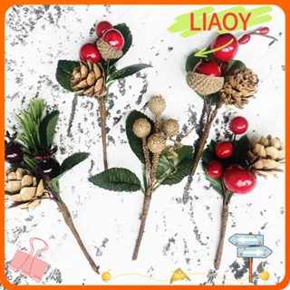 Liaoy ช่อดอกสนประดิษฐ์ DIY สําหรับตกแต่งคริสต์มาส 5 ชิ้น