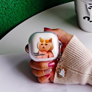 SAMSUNG เคสหูฟังบลูทูธไร้สาย TPU แบบใส ลายสุนัข แมวน่ารัก สําหรับ Galaxy Buds Live Buds 2 Buds Pro Buds 2Pro