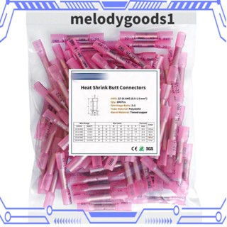 Melodygoods1 ขั้วต่อสายไฟ ตัวเมีย 22-16 เกจ สีแดง กันน้ํา สําหรับรถจักรยานยนต์ 100 ชิ้น