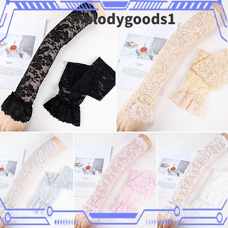 Melodygoods1 ถุงมือกันแดด แขนยาว ลูกไม้ ตาข่าย ฤดูร้อน