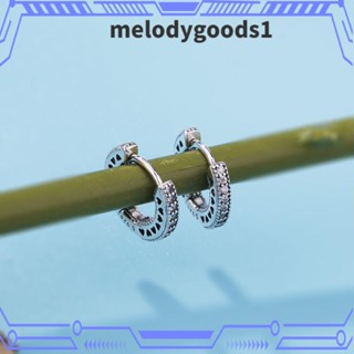 MELODYGOODS1 ต่างหูเพทาย คริสตัล เครื่องประดับ แฟชั่น สีโรสโกลด์ รูปหัวใจ สําหรับเด็กผู้หญิง