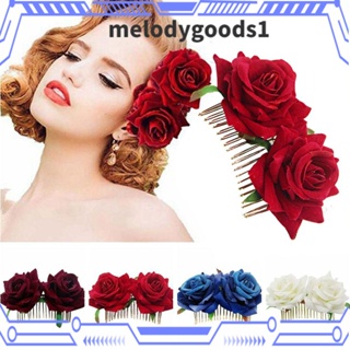 MELODYGOODS1 หวีเสียบผม แฮนด์เมด ลายดอกไม้ เครื่องประดับ สําหรับเพื่อนเจ้าสาว งานเทศกาล