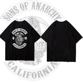 New เสื้อยืด SONS OF ANARCHY แขนสั้นคอกลม Cotton 100% สกรีนลาย แฟชั่นแขนสั้นผ้าฝ้าย