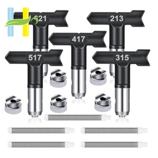 หัวฉีดสเปรย์พ่นสีสุญญากาศ 5 ชิ้น และไส้กรองสเปรย์พ่นสี แบบเปลี่ยน 5 ชิ้น