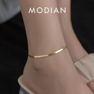 Modian สร้อยข้อเท้าเงินแท้ 925 รูปงู เรียบง่าย สวยหรู เครื่องประดับ สําหรับผู้หญิง ปาร์ตี้ ของขวัญ