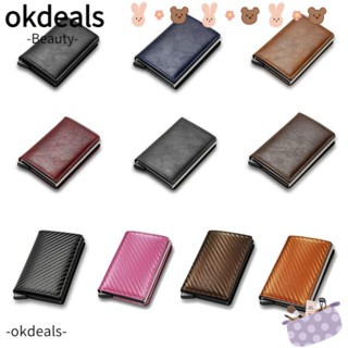 OKDEALS กระเป๋าสตางค์ ใส่บัตรเครดิตได้ สไตล์มินิมอล สําหรับใส่บัตรประจําตัวประชาชน