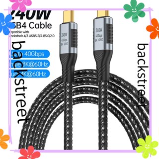 Backstreet สายชาร์จ USB-C เป็น Type C 40Gbps 8K 60HZ สําหรับแล็ปท็อป มอนิเตอร์