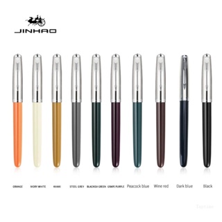 Top Jinhao- 86 ปากกาหมึกซึม 0 38 มม. สไตล์คลาสสิก สีเงิน