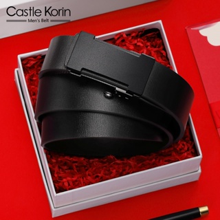 Castle Korin เข็มขัดหนังวัวแท้ อัตโนมัติ คุณภาพสูง สีดํา สําหรับผู้ชาย ck01023