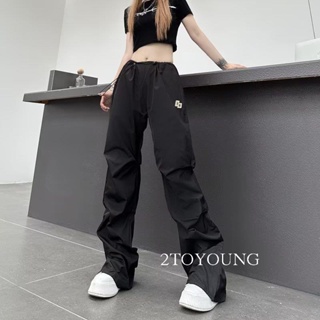 2TOYOUNG  กางเกงขายาว คาร์โก้ กางเกง เชือกอเมริกันคลาสิค Cargo pants 2023 NEW 072451 ins ทันสมัย ทันสมัย Comfortable A90M08F 36Z230909