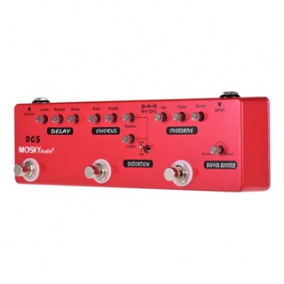 New Arrival~Guitar Multi Effects Pedal 6-in-1 Delay Chorus Distortion Overdrive Booster Buff