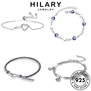 HILARY JEWELRY เครื่องประดับ ผู้หญิง วินเทจ เงิน แฟชั่น เครื่องประดับ ผู้หญิง แท้ เกาหลี กำไล 925 กำไลข้อมือ ต้นฉบับ มอยส์ซาไนท์ไดมอนด์ Silver M056