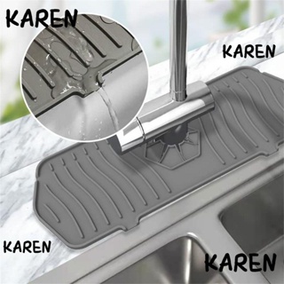 KAREN Washable Silicone Drain Pad Bathroom Drying Faucet Wraparound Faucet Absorbent Mat Kitchen Tool Sink Water Prevent Bathroom Accessories Dish Drying Pads Water Splash Guard Splash Catcher