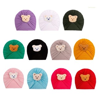 หมวกบีนนี่ แบบนิ่ม ลายหมีน่ารัก สีสันสดใส สําหรับเด็กทารกแรกเกิด อายุ 0-2 ปี