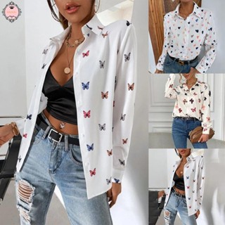 Women Autumn Fashion Lapel Single-breasted Long Sleeve Shirt Commuter Blouse