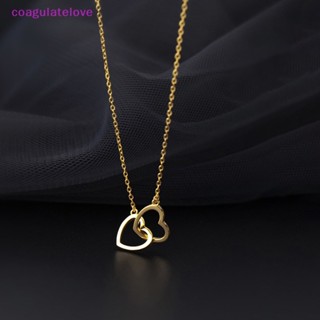 Coagulatelove สร้อยคอโชคเกอร์ สเตนเลส ไทเทเนียม จี้รูปหัวใจ สําหรับผู้หญิง [ขายดี]