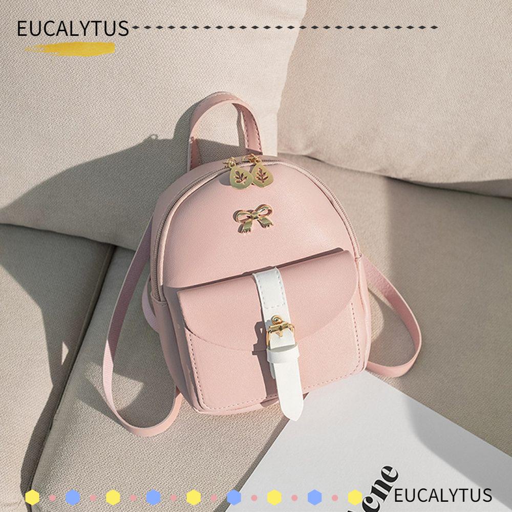 Eutus กระเป๋าเป้สะพายหลัง ขนาดเล็ก น่ารัก สวยหรู โบ ผูกปม ใบไม้ กลวง