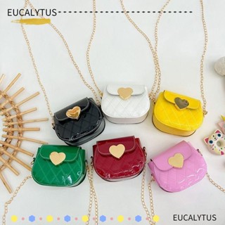 Eutus กระเป๋าสะพายไหล่ สะพายข้าง หนัง PU กันน้ํา ลายหัวใจ ขนาดเล็ก สําหรับเด็ก