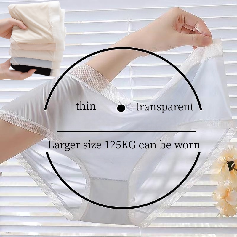 เบา / นุ่ม / โปร่งใส! [ขนาดใหญ่จริง] กางเกงชั้นใน ไร้รอยต่อ โปร่งแสง 125 กก. สําหรับผู้หญิง