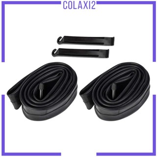 [Colaxi2] ยางในรถจักรยานเสือภูเขา สีดํา 2 ชิ้น พร้อมคันโยก 2 ชิ้น ยางใน 1.75-2.125